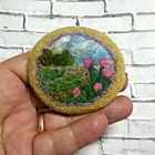 Пейзажная брошь "Розовые мечты"